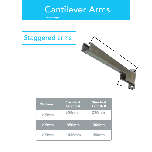 Cantilever Arms Half Double Arm 254 series - Variants Lengths