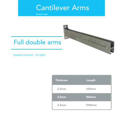 Cantilever Arms Full Double Arm 254 series - Variant Lengths