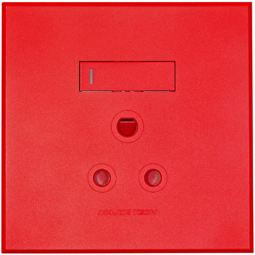 3VR21 1x16A Single Dedicated Socket Outlet 100x100mm Red Veti3
