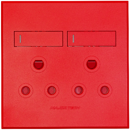 3VR22 2x16A Double Dedicated Socket Outlet 100x100mm Red Veti3 - Online Electrical