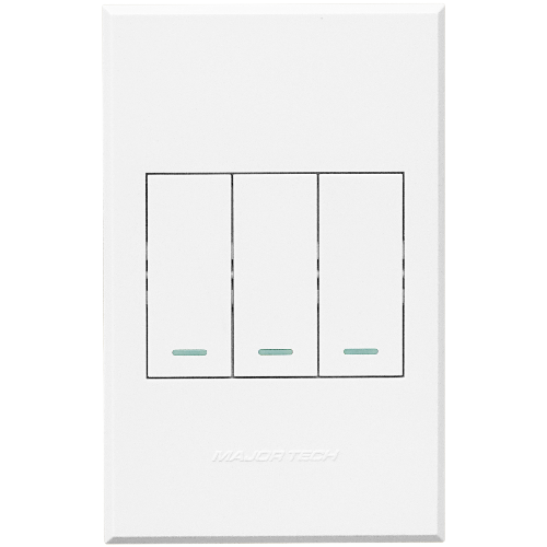 3VW1002 3Lever 1x 2way 2xBell Press Switch 100x50mm White Veti3 - Online Electrical