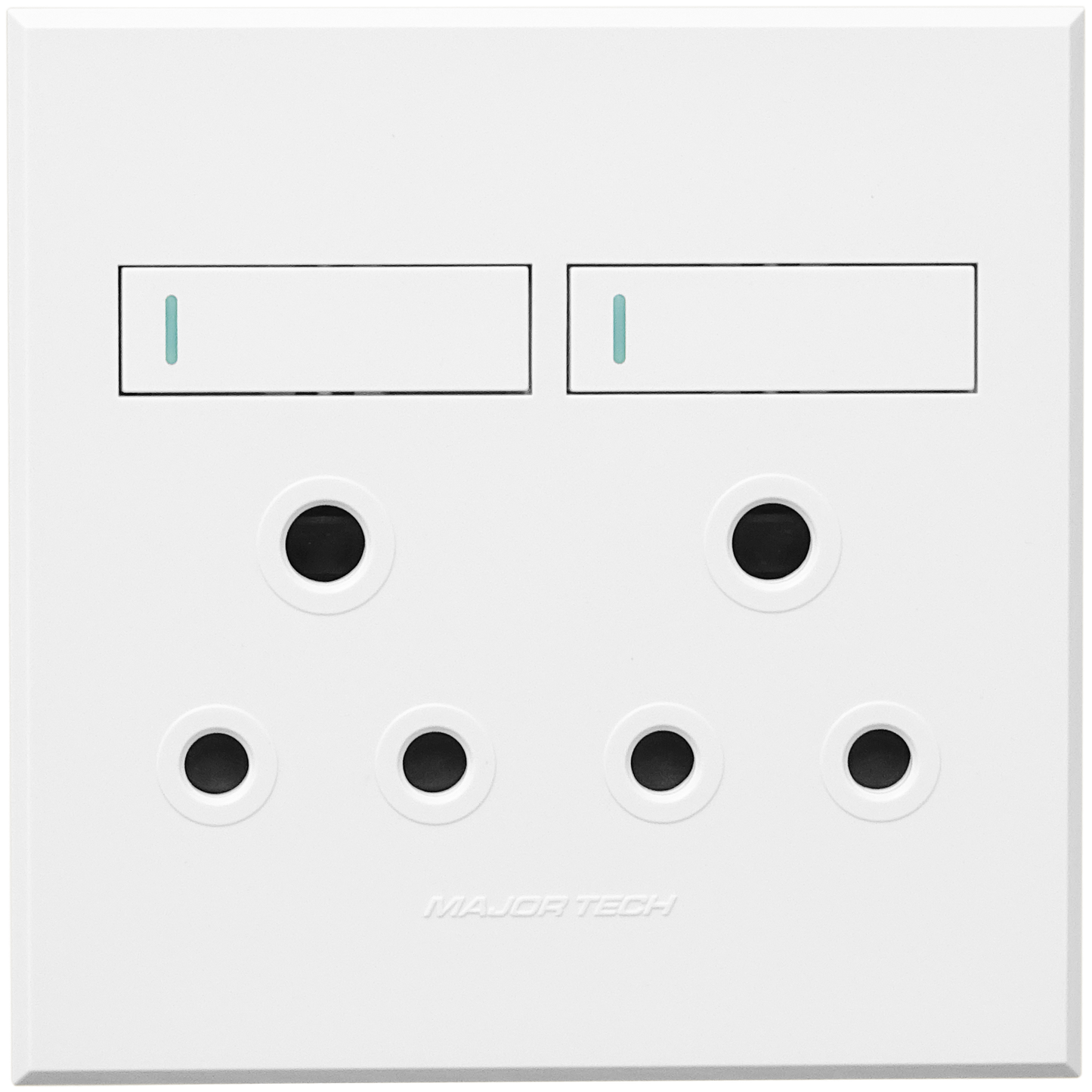 3VW22 2x16A Double Socket Outlet 100x100mm White Veti3 - Online Electrical