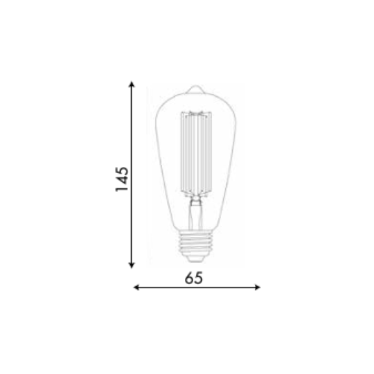 OL-ST64-8W-D- 8W LED FILAMENT E27 - Various Colours
