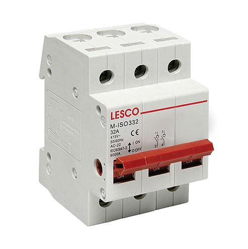 63A 2P Din Isolator Lesco - Online Electrical