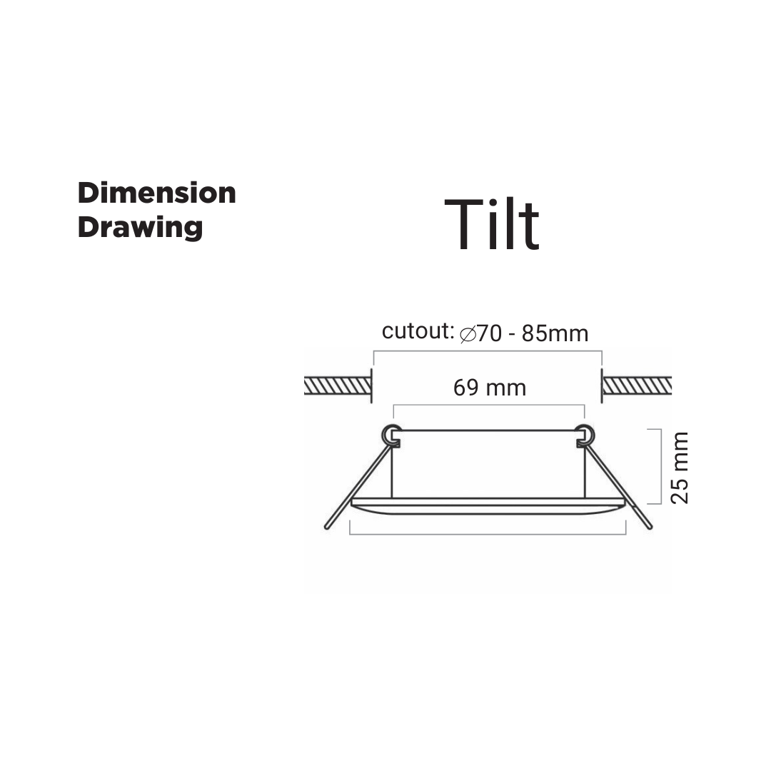 Downlighter R203 Silver Tilt 90MM