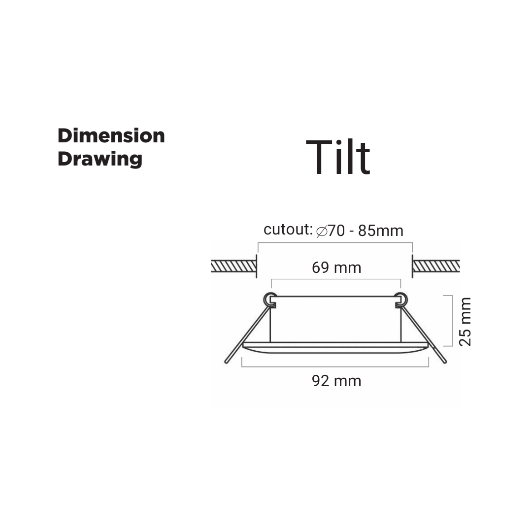 Downlighter R204 Black Tilt 90MM