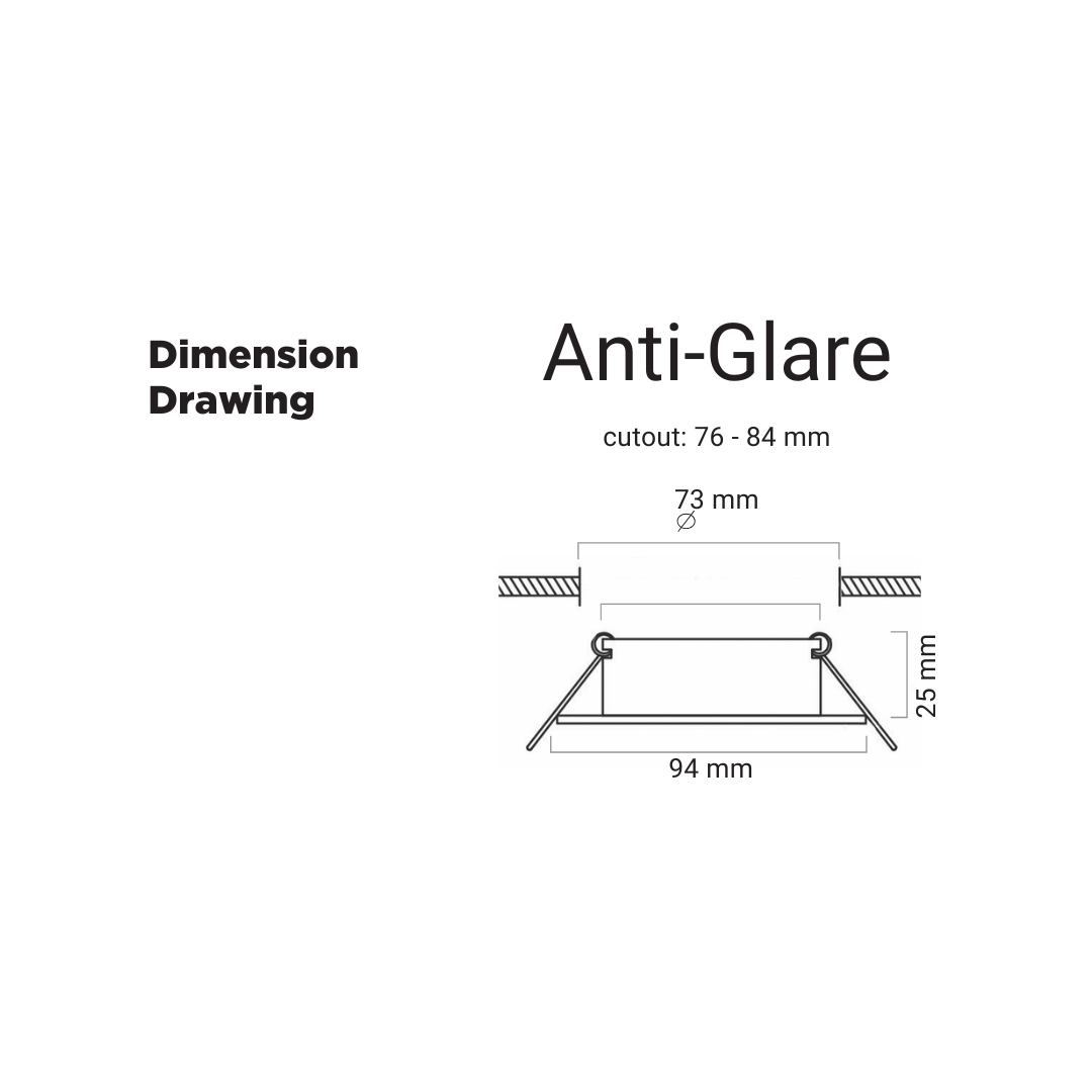 Downlighter R214 Silver Anti Glare 80MM