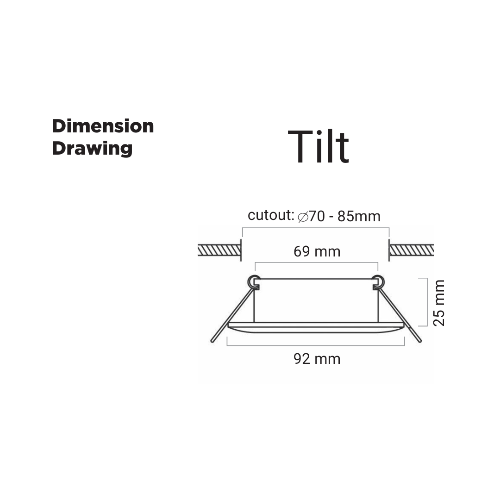 Downlighter R202 White Tilt 90MM