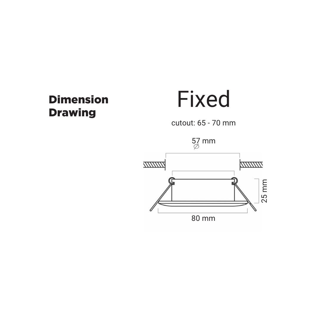 Downlighter R213 Silver Fixed 80MM