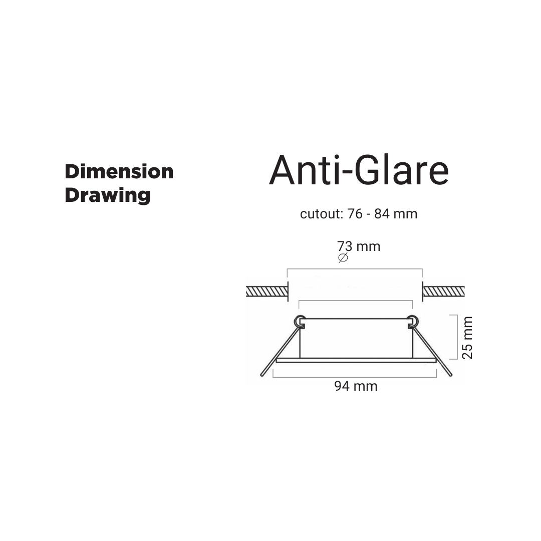 Downlighter R215 White Anti Glare 80MM