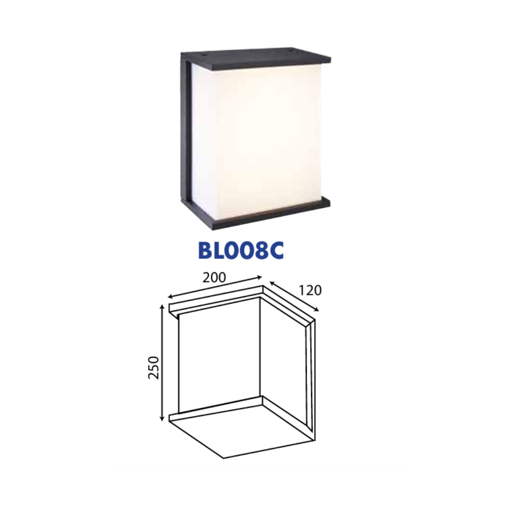 BL008C 1xE27 Die cast Aluminium Wall Light Black