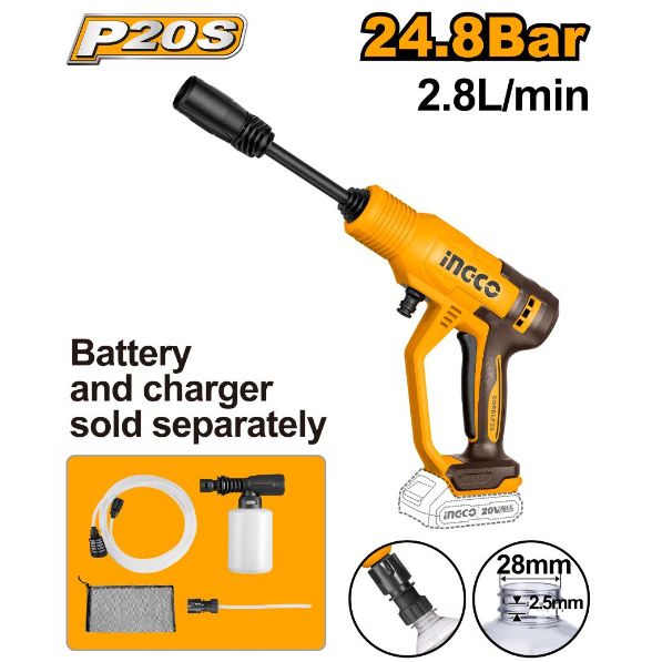CPWLI2036 Pressure Washer 20V PS+C/L c/w Accessories