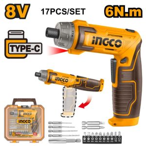 CSDLI08025 S/DRIVER CORDLESS 8V USB + BITS