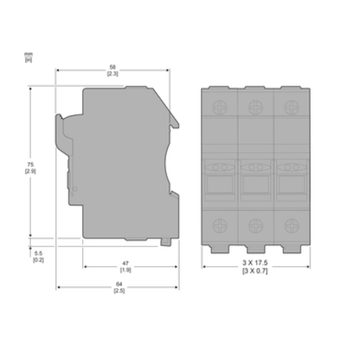 DF103 32A 3Pole 10X38MM Fuse Holder