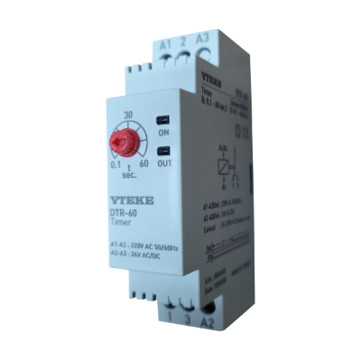 DTR-60 On Delay Timer 0.1sec - 60sec, 150-260VAC - Online Electrical