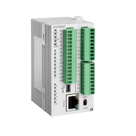 DVP26SE11T 14I+12O SE 24VDC PLC NPN Ethernet - Right-hand side expansion Only