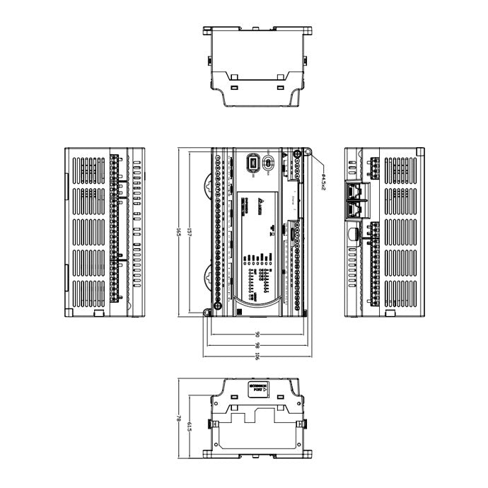 DVP22EX300T 12DI+8DO 2AI 230VAC PLC Transit (NPN)