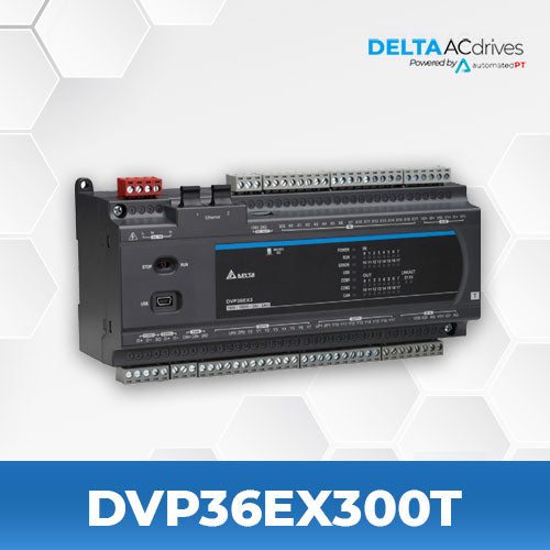 DVP36EX300T 16DI+16DO 2AI+2AO 230VAC PLC Transit (NPN)