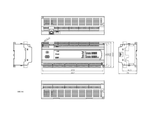 DVP64ES300R 32DI+32DO ES3 230VAC PLC RELAY
