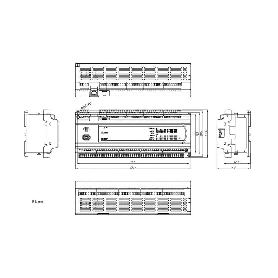 DVP64ES300T 32DI+32DO ES3 230VAC PLC Transit (NPN)