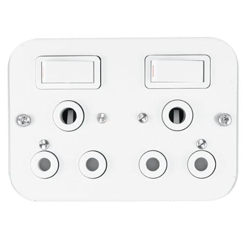 Double Industrial Switch Socket 16A Crabtree - Online Electrical