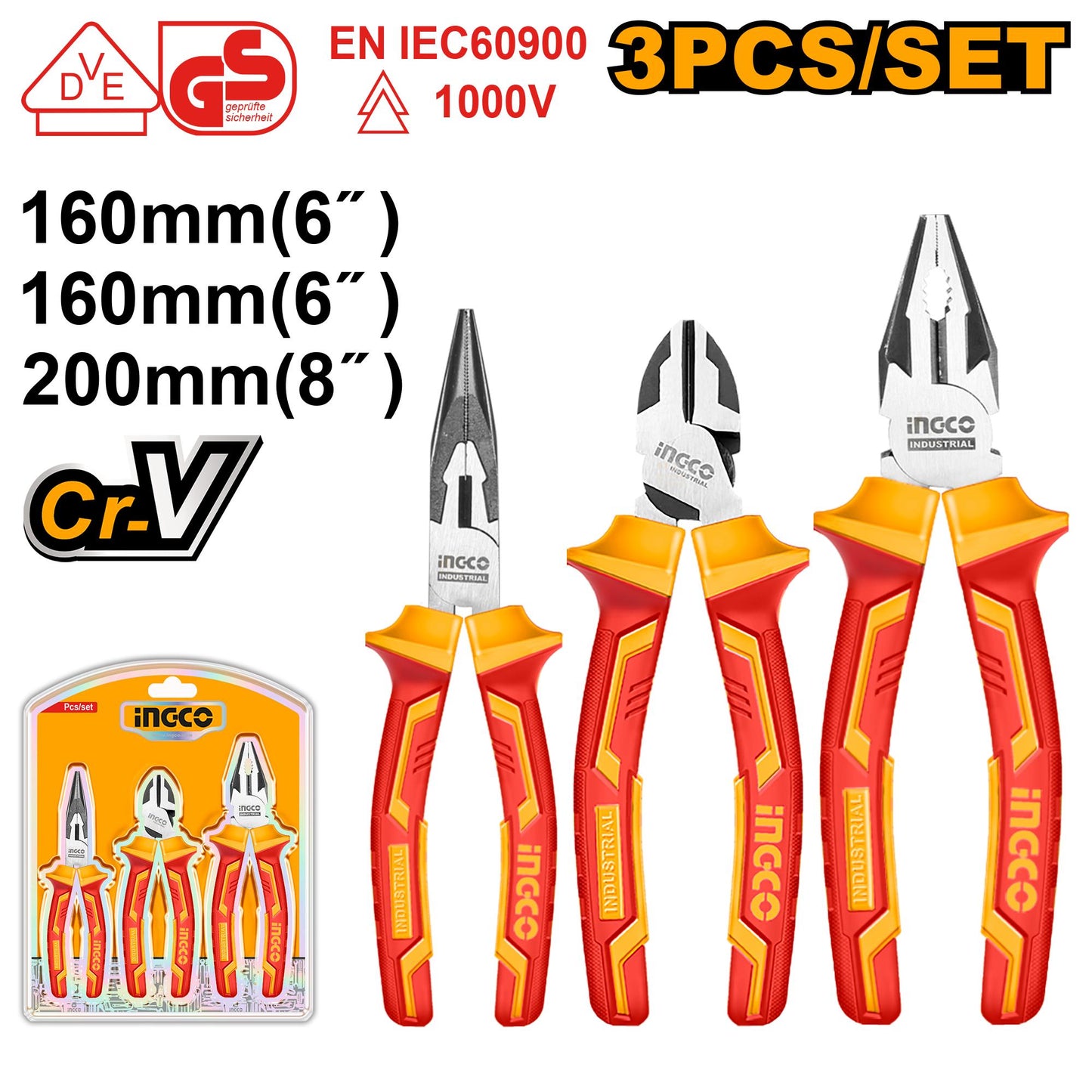 HIKPS28318 PLIER SET 3PCE 1000V