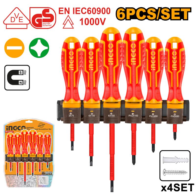 HKISD0608 SCREWDRIVER SET 6PCE 1000V