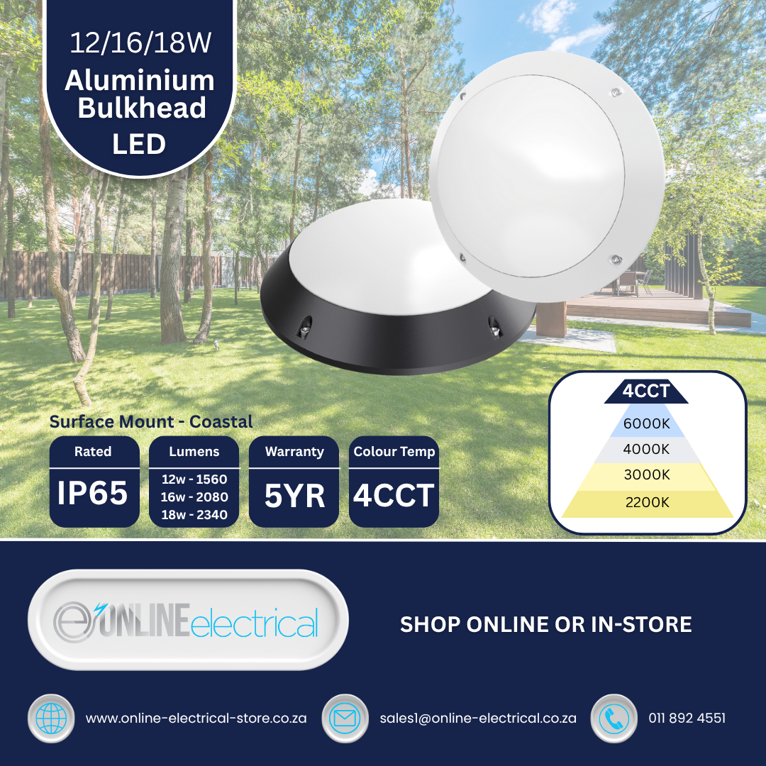 LED Bulkhead 12/16/18W 4CCT IP65