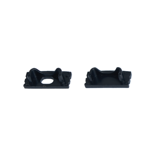LED Strip Light Aluminium Profile End Cap Black Slim27 - CH72 - 2Pair