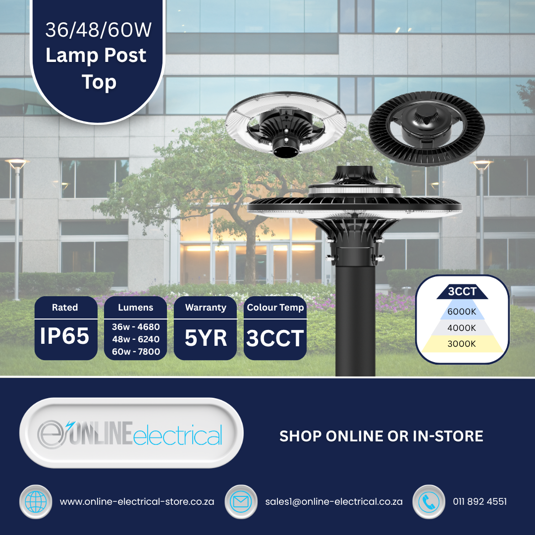 LED Lamp Post Top 36/48/60W Selectable 3CCT 130lm/W 76MM