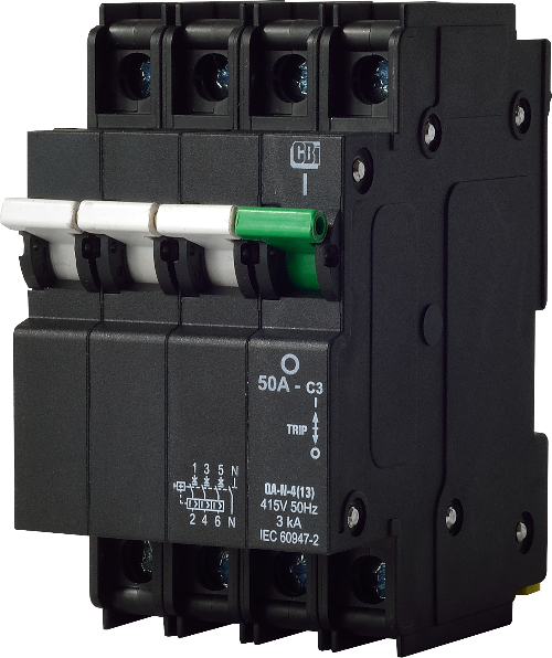 QF-N-4(26MM)100A 3P+N 6KA White/Green Breaker/Isolator