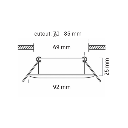 DOWNLIGHTER R219 SILVER SQUARE 92MM
