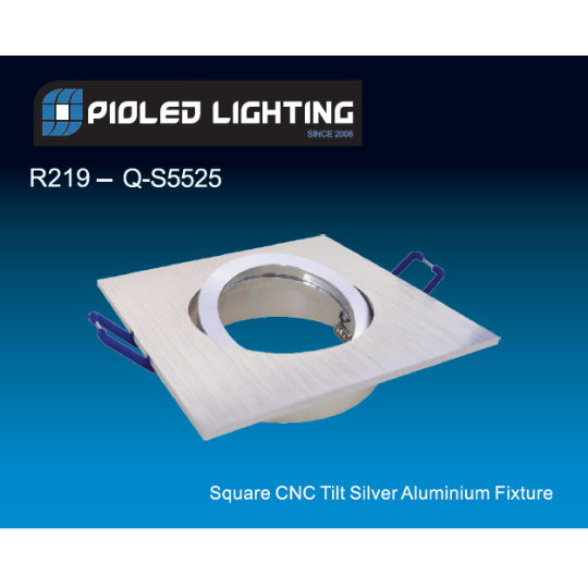 DOWNLIGHTER R219 SILVER SQUARE 92MM