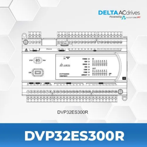 DVP32ES300R 16DI+16DO ES3 230VAC PLC RELAY