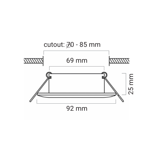 Downlighter R220 White Square 92MM