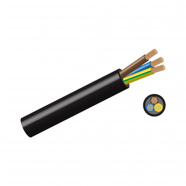 2.5mm x 2core Cabtyre Cable Black 100Mtr Roll - Online Electrical