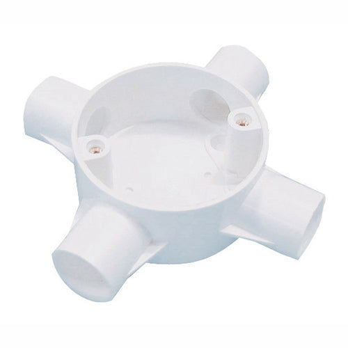 Pvc Wireway Box 25MM PVC 4Way Conduit Box B312 – Online Electrical