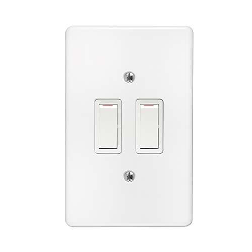 2Lever 1Way Switch + Cover 2x4 Crabtree 18011/101 - Online Electrical