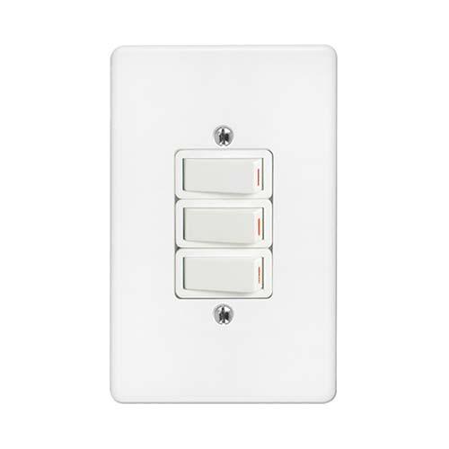 3Lever 1Way Switch + Cover 2x4 Crabtree 18012/101 - Online Electrical