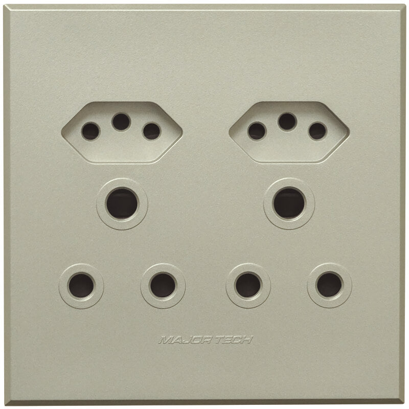 2x16A 2X 16A Euro Socket Outlet 100x100mm Veti3 - Colour Options