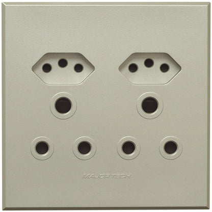 2x16A 2X 16A Euro Socket Outlet 100x100mm Veti3 - Colour Options
