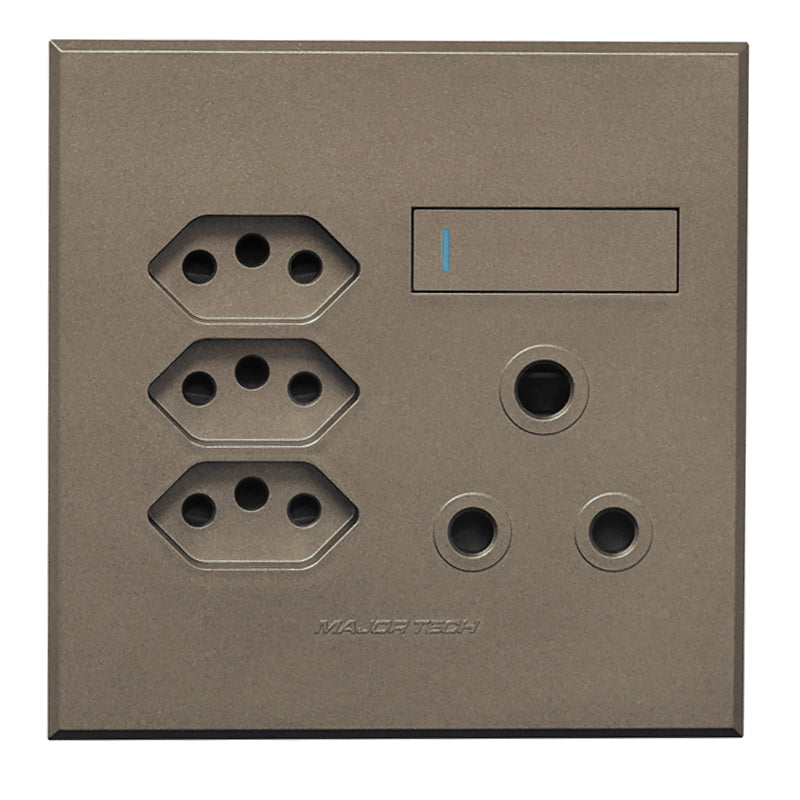 1x16A + 3x Euro Slim Socket Outlet 100x100mm Veti - Colour Options