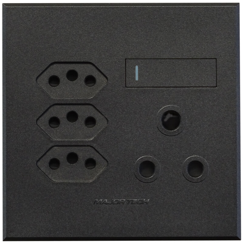 1x16A + 3x Euro Slim Socket Outlet 100x100mm Veti - Colour Options