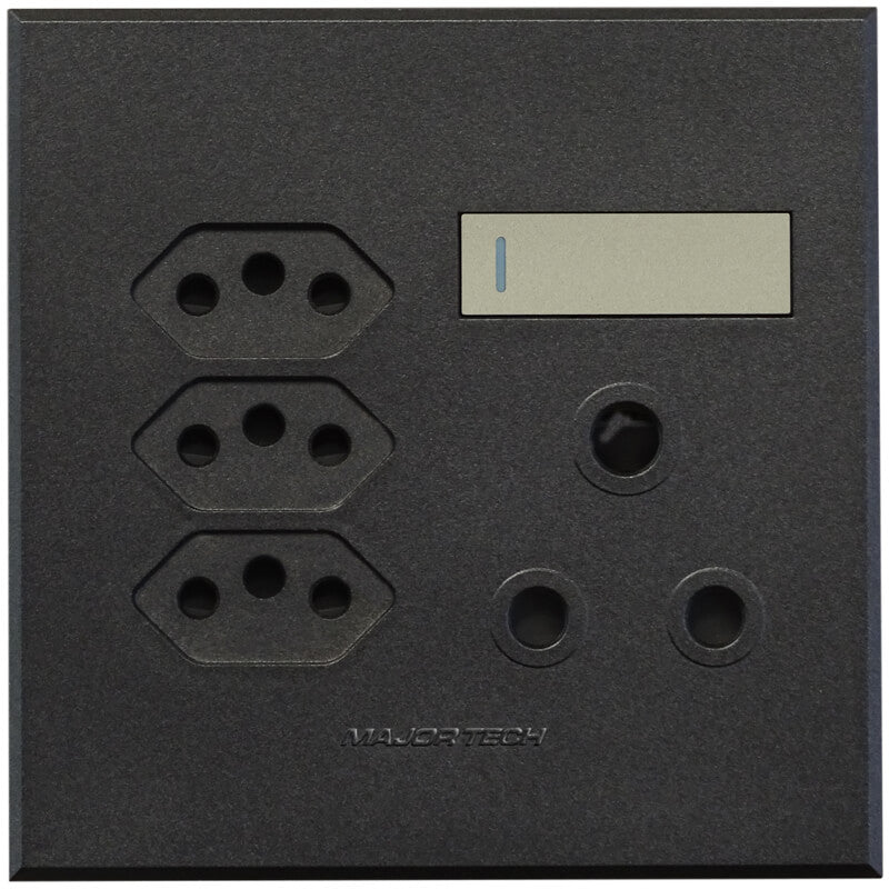 1x16A + 3x Euro Slim Socket Outlet 100x100mm Veti - Colour Options