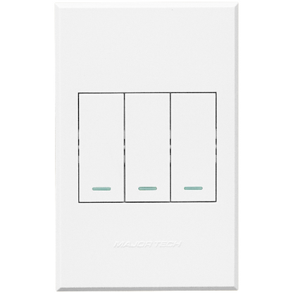 3VW1022 3Lever 2x2way 1xBell Press Switch 100x50mm White Veti3 - Online Electrical