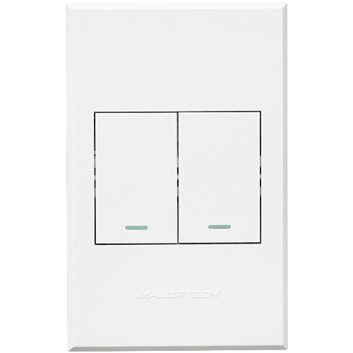 3VW102 2Lever 1x 2way + 1xBell Press Switch 100x50mm White Veti3 - Online Electrical