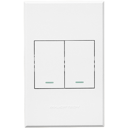 3VW102 2Lever 1x 2way + 1xBell Press Switch 100x50mm White Veti3 - Online Electrical