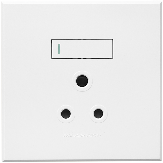 3VW21 1x16A Single Socket Outlet 100x100mm White Veti - Online Electrical
