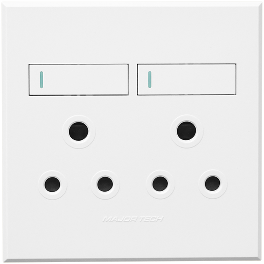 3VW22 2x16A Double Socket Outlet 100x100mm White Veti3 - Online Electrical