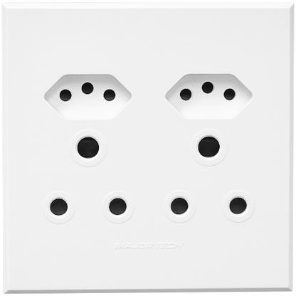 3VW24 2x16A 2X 16A Euro Socket Outlet 100x100mm White Veti3 - Online Electrical